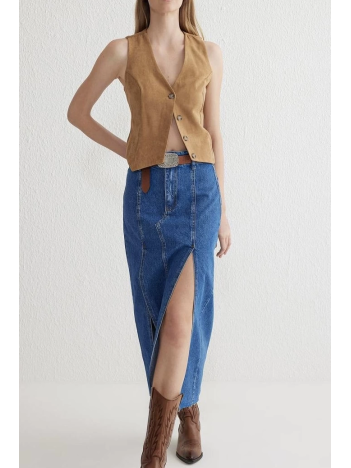 Çift yırtmaçlı jean etek s140 Çift yırtmaçlı jean etek s140