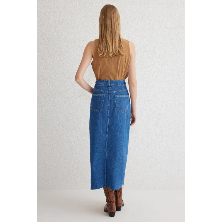 Çift yırtmaçlı jean etek s140 Çift yırtmaçlı jean etek s140