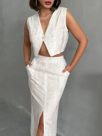 Çilek Takım Etek Yelek