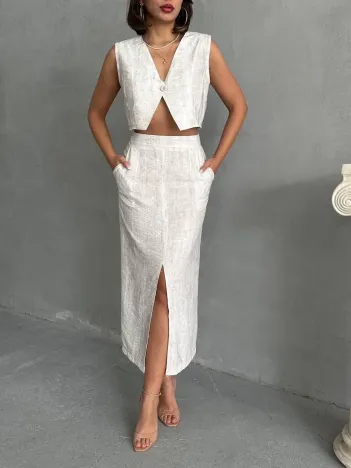 Çilek Takım Etek Yelek