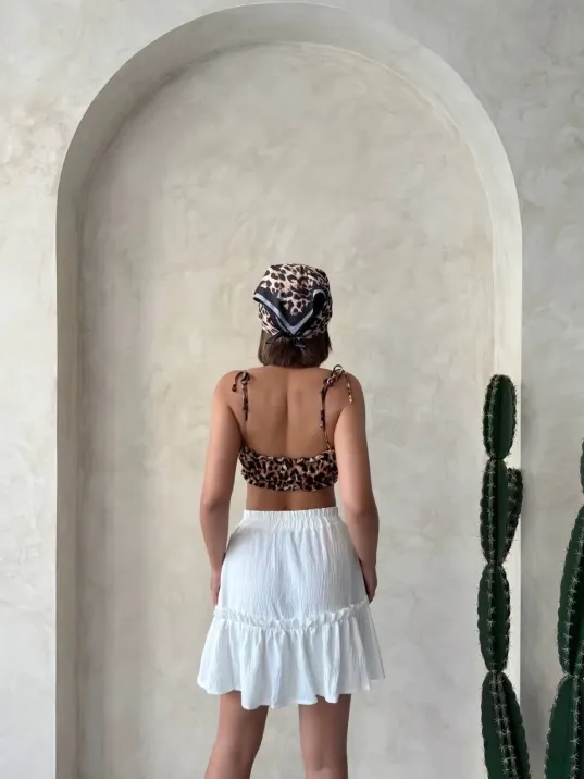 Çingene Keten Etek Beyaz S24808