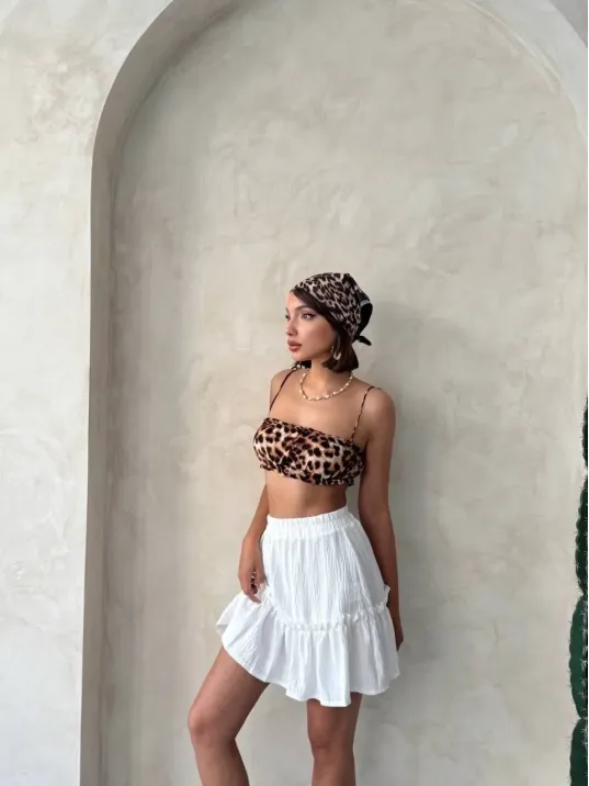 Çingene Keten Etek Beyaz S24808