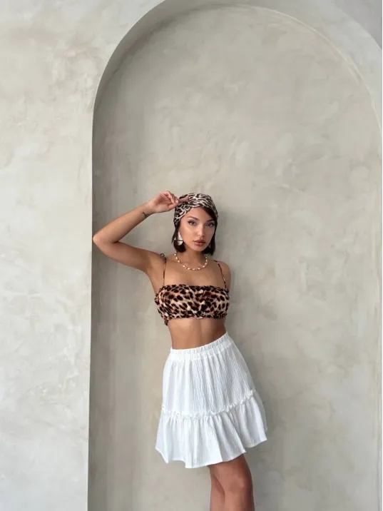 Çingene Keten Etek Beyaz S24808