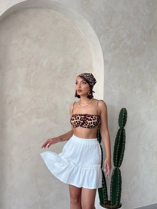 Çingene keten etek beyaz s24808 Çingene keten etek beyaz s24808