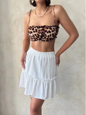 Çingene keten etek beyaz s24808 Çingene keten etek beyaz s24808