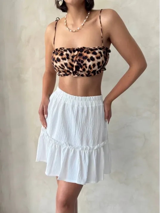 Çingene Keten Etek Beyaz S24808