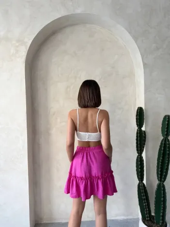 Çingene Keten Etek Fuşya S24808 Çingene Keten Etek Fuşya S24808