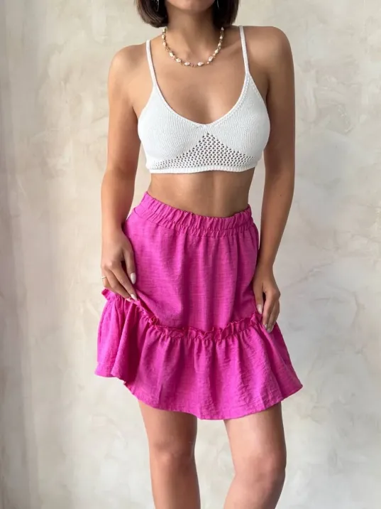 Çingene Keten Etek Fuşya S24808