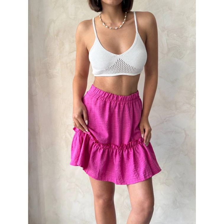 Çingene keten etek fuşya s24808 Çingene keten etek fuşya s24808