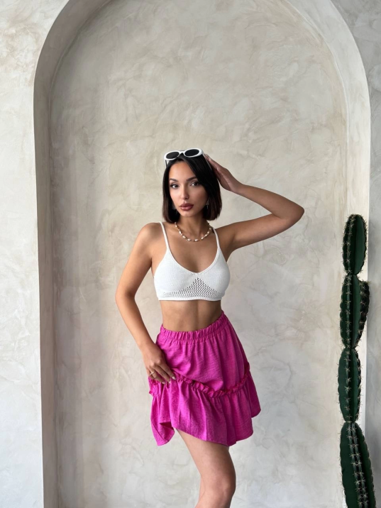 Çingene keten etek fuşya s24808 Çingene keten etek fuşya s24808