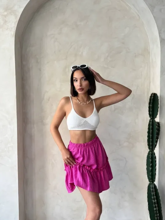 Çingene Keten Etek Fuşya S24808