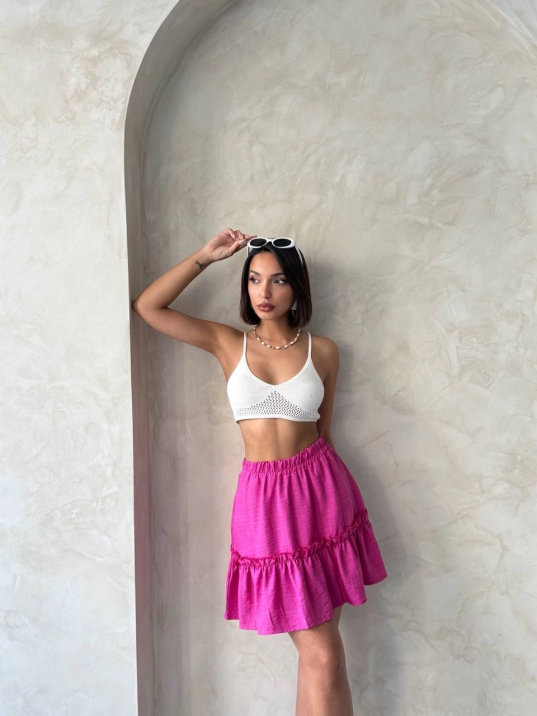 Çingene keten etek fuşya s24808 Çingene keten etek fuşya s24808