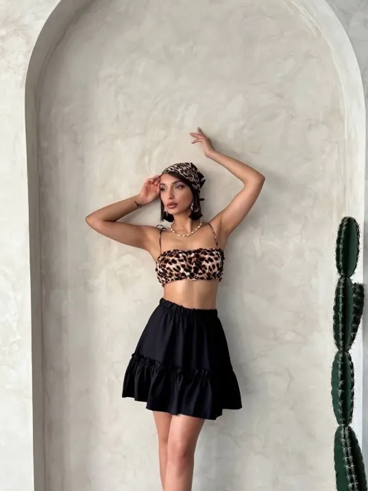 Çingene Keten Etek Siyah S24808