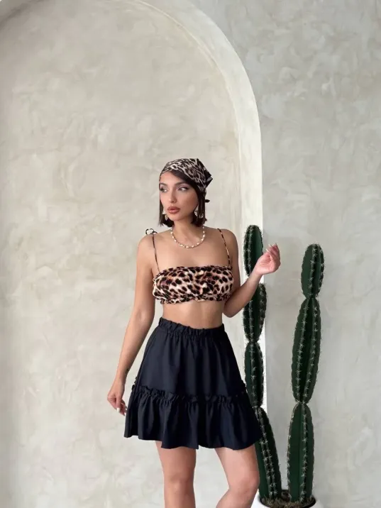 Çingene Keten Etek Siyah S24808