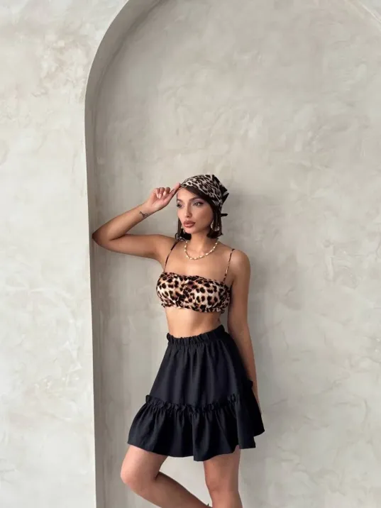 Çingene Keten Etek Siyah S24808