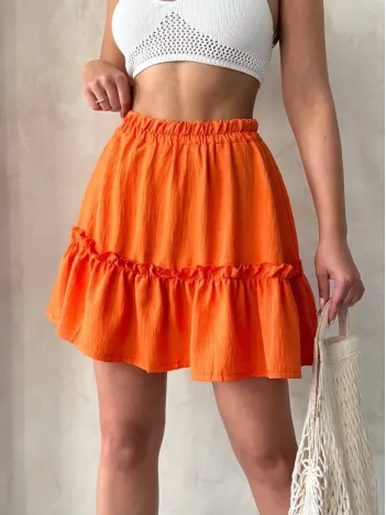 Çingene Keten Etek Turuncu S24808