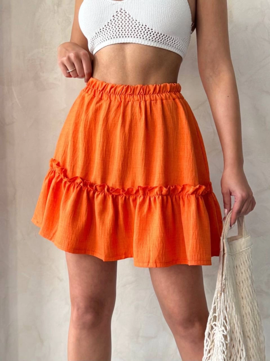 Çingene keten etek turuncu s24808 Çingene keten etek turuncu s24808