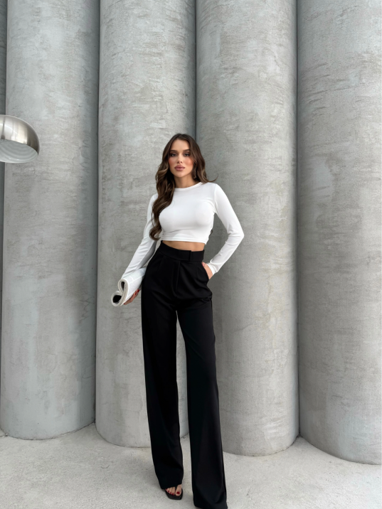 Cırtlı Pantolon Krep Siyah Pt Cırtlı Pantolon Krep Siyah Pt