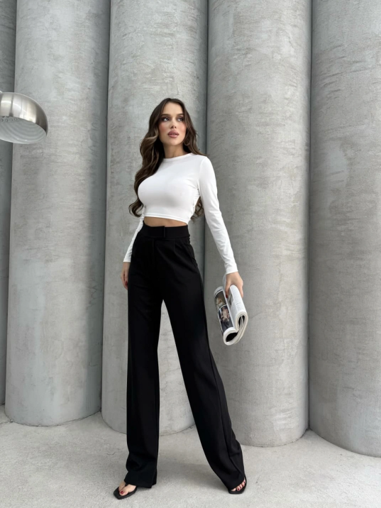 Cırtlı Pantolon Krep Siyah Pt Cırtlı Pantolon Krep Siyah Pt