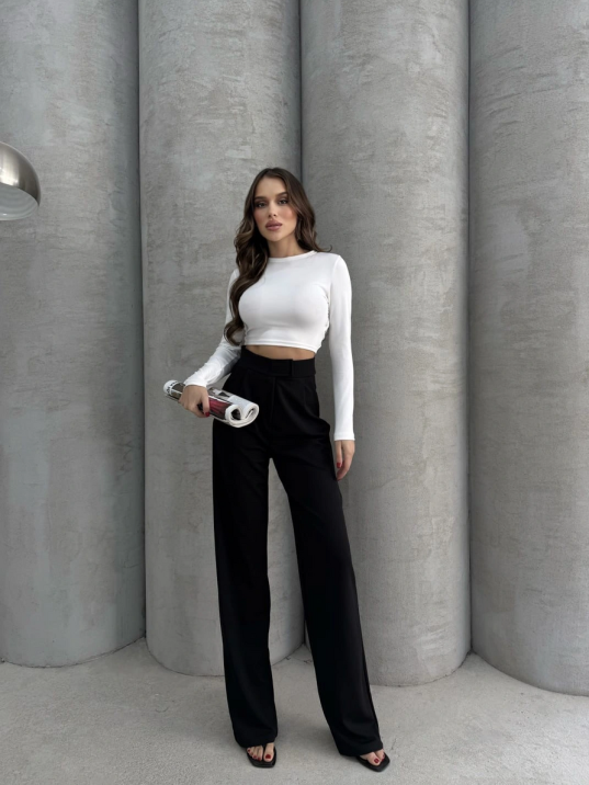 Cırtlı Pantolon Krep Siyah Pt Cırtlı Pantolon Krep Siyah Pt