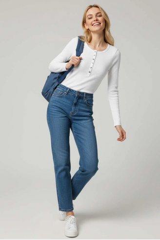 Çıtçıt Detaylı Bluz Beyaz T4343
