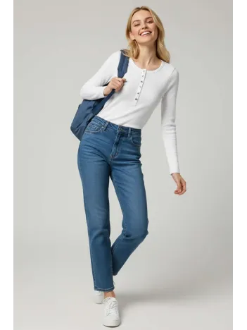 Çıtçıt Detaylı Bluz Beyaz T4343 Çıtçıt Detaylı Bluz Beyaz T4343