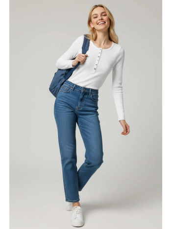 Çıtçıt Detaylı Bluz Beyaz T4343 Çıtçıt Detaylı Bluz Beyaz T4343