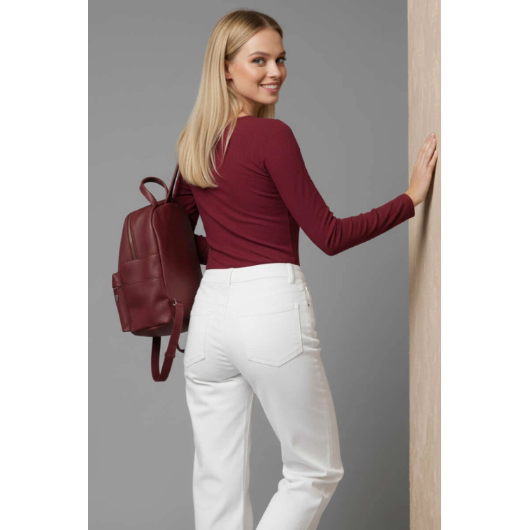 Çıtçıt Detaylı Bluz Bordo T4343 Çıtçıt Detaylı Bluz Bordo T4343