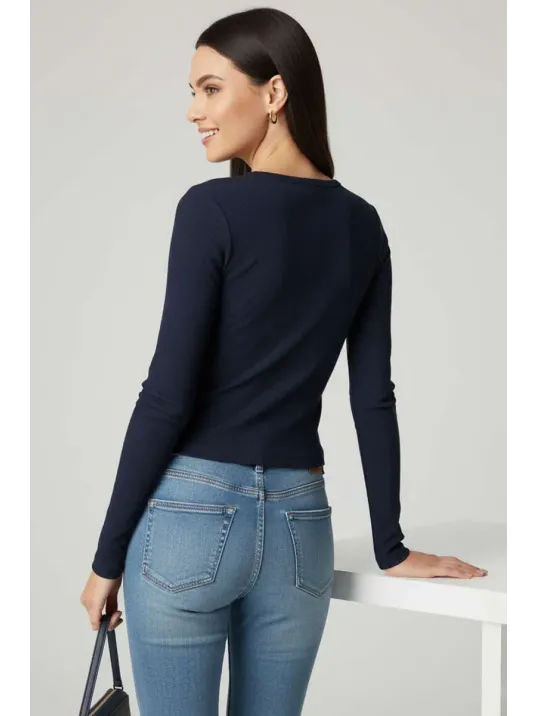 Çıtçıt Detaylı Bluz Lacivert T4343