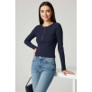 Çıtçıt Detaylı Bluz Lacivert T4343 Çıtçıt Detaylı Bluz Lacivert T4343