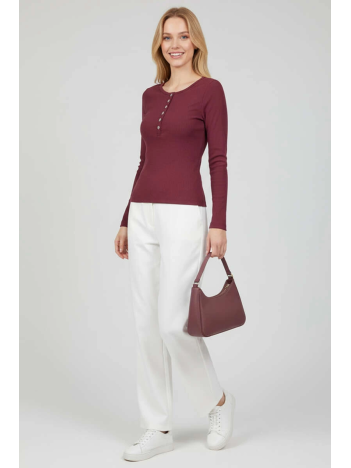 Çıtçıt Detaylı Bluz Mürdüm T4343 Çıtçıt Detaylı Bluz Mürdüm T4343