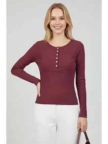 Çıtçıt Detaylı Bluz Mürdüm T4343