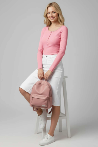 Çıtçıt Detaylı Bluz Pembe T4343