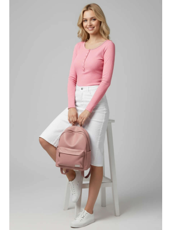 Çıtçıt Detaylı Bluz Pembe T4343 Çıtçıt Detaylı Bluz Pembe T4343