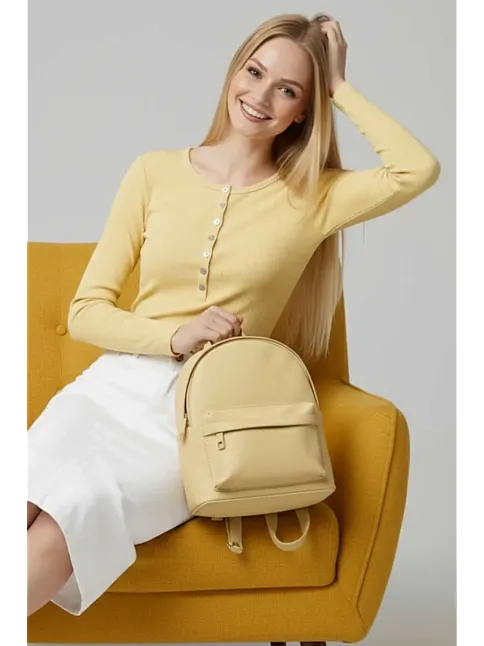 Çıtçıt Detaylı Bluz Sarı T4343