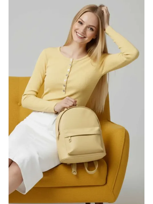 Çıtçıt Detaylı Bluz Sarı T4343