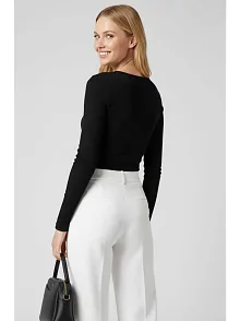 Çıtçıt Detaylı Bluz Siyah T4343