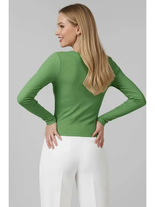 Çıtçıt Detaylı Bluz Yeşil T4343