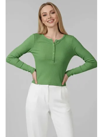 Çıtçıt Detaylı Bluz Yeşil T4343 Çıtçıt Detaylı Bluz Yeşil T4343