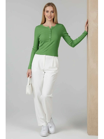 Çıtçıt Detaylı Bluz Yeşil T4343 Çıtçıt Detaylı Bluz Yeşil T4343