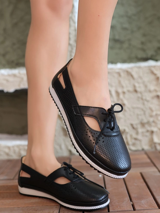 Ciul Siyah Cilt Babet Ayakkabı Ciul Siyah Cilt Babet Ayakkabı