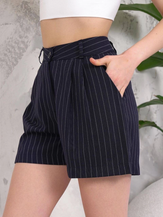 Çizgili düğmeli şort siyah s2551251 Çizgili düğmeli şort siyah s2551251