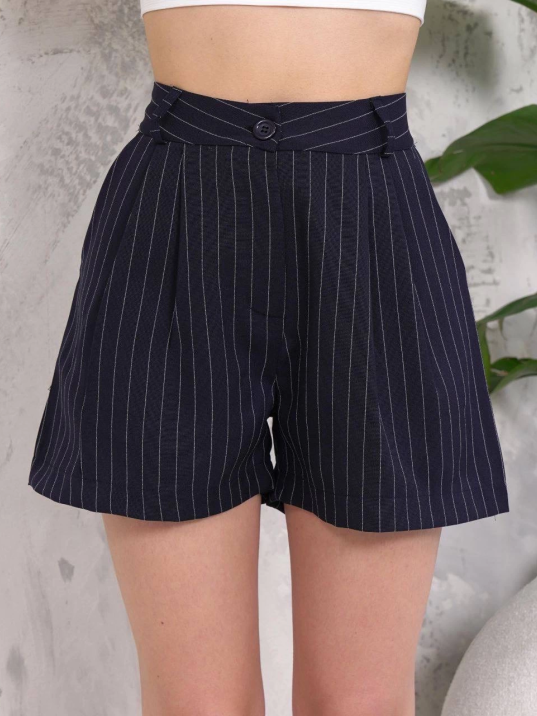 Çizgili düğmeli şort siyah s2551251 Çizgili düğmeli şort siyah s2551251