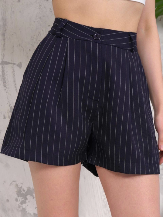 Çizgili düğmeli şort siyah s2551251 Çizgili düğmeli şort siyah s2551251