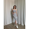 Çizgili etek crop takım Çizgili etek crop takım