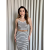 Çizgili etek crop takım Çizgili etek crop takım