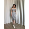 Çizgili etek crop takım Çizgili etek crop takım