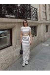 Çizgili Etekli Takım Beyaz S3609 Çizgili Etekli Takım Beyaz S3609