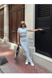 Çizgili Etekli Takım Mavi S3609 Çizgili Etekli Takım Mavi S3609