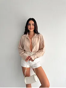 Çizgili Oversize Gömlek